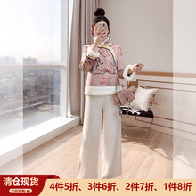新中式国风麂皮绒棉服外套冬季2025新款高级感加厚夹棉保暖棉衣