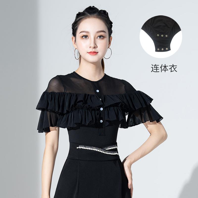2024新款舞衣拉丁舞练功服舞蹈上衣高级感国标摩登交谊舞演出服装