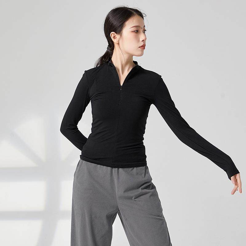 现代舞蹈练功服女式紧身长袖上衣黑色表演训练瑜伽艺考,运动/瑜伽/健身/球迷用品,广场舞套装,淘宝优惠券,粉丝福利购,淘宝优惠卷