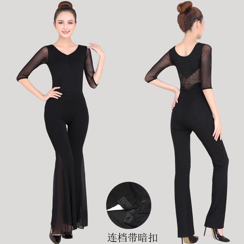 形体训练服装女连体暗扣导师礼仪走秀服优雅仪态莫代尔舞蹈练功服