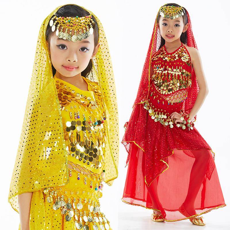 六一儿童肚皮舞套装少儿舞蹈表演服印度演出服套装表演套装