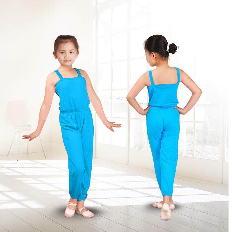 儿童舞蹈服幼儿背带裤男女孩连体练功秋冬舞蹈裤5015