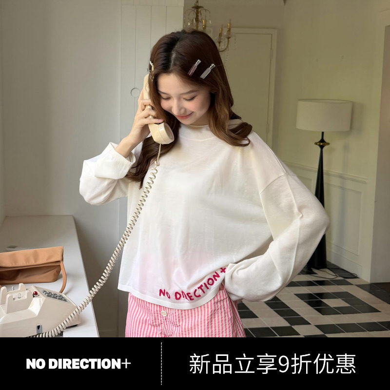 NO DIRECTION+2026秋全羊绒方形落肩薄款连帽上衣N630109601B10