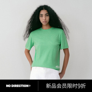 宽松落肩T恤衫 棉羊绒短袖 N530104667B60 DIRECTION