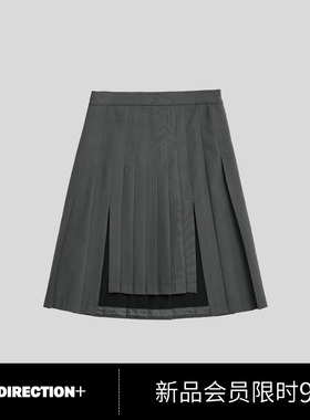 NO DIRECTION+ 羊毛A字百褶开衩半身裙N530702105B21