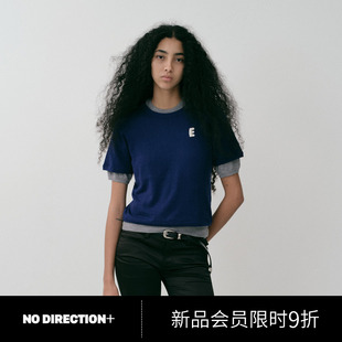 手工钩针字母圆领针织T恤N530103667B42 DIRECTION