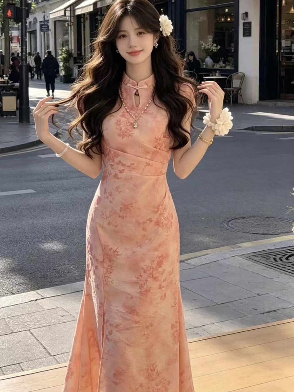 新中式国风改良旗袍复古气质女连衣裙2026年新款夏季显瘦修身套装