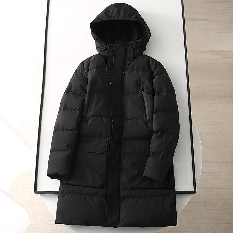 防风防水加厚中长款连帽羽绒服