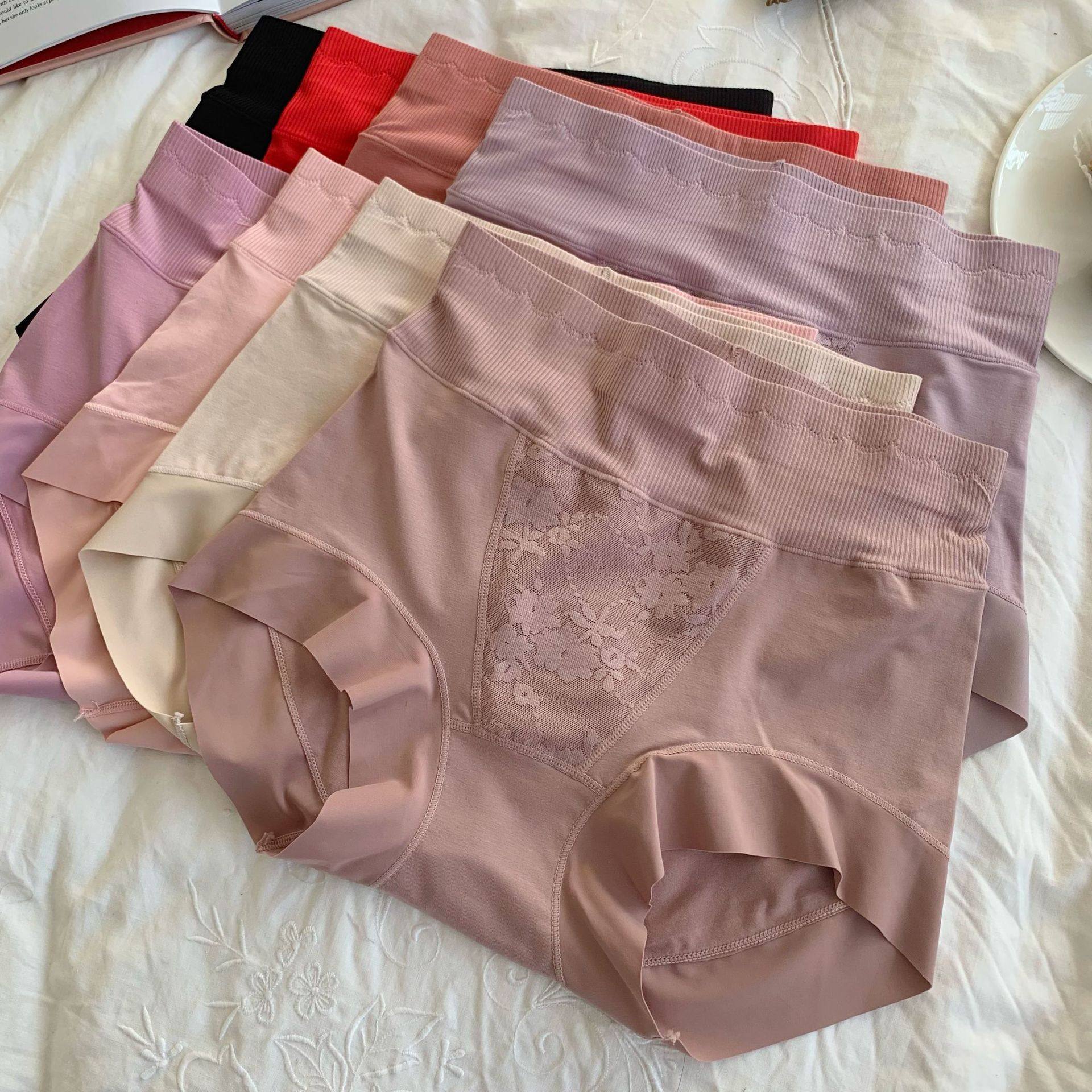 收腹不紧勒  中高腰大码宽边裤脚不卷边舒适不变形女士内裤三角裤