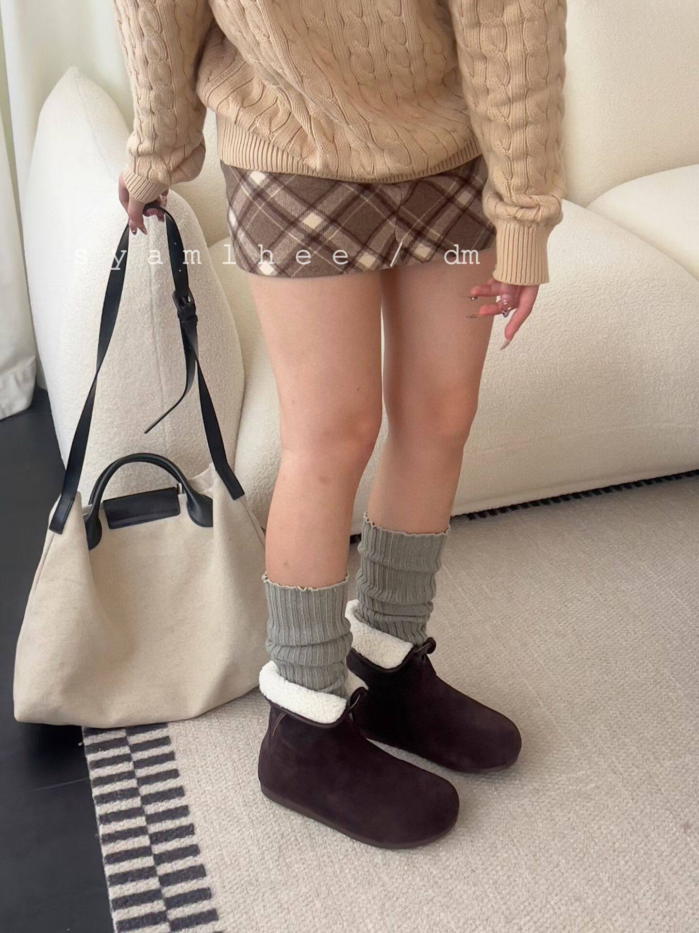 羊羔毛一脚蹬防滑雪地靴女2025