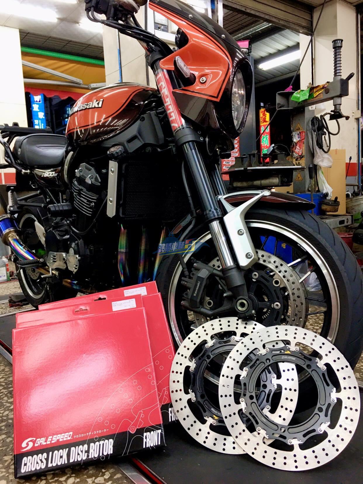 川崎Z900RS改装半浮动后刹车盘