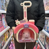 芒果潮玩萌宠儿童电动毛绒狗狗小兔子猫咪手推车拉杆箱小房子玩具