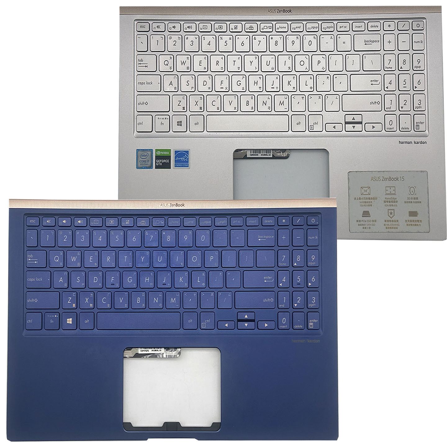 适用华硕ZenBook15 UX533 UX533FN UX534F UX533F UX533FD键盘C壳