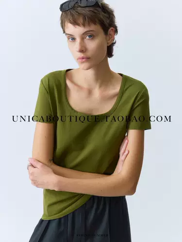 UNICA Хлопковая однотонная ретро футболка