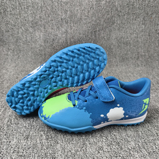 外贸儿童足球鞋魔术贴皮面学生TF碎钉人造草地训练比赛防滑运动鞋