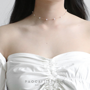 Super good choker fashion simple pearl necklace girl heart necklace clavicle chain female neck jewelry neckband