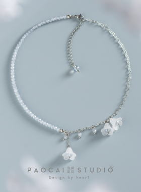 遇见铃兰原创甜酷辣妹白色项链