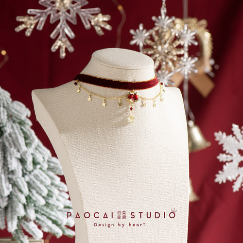 泡菜皇后圣诞节铃铛项链