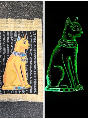 埃及原产正宗莎草纸画夜光效果
