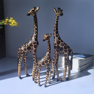 非洲木雕肯尼亚进口黄檀木长颈鹿