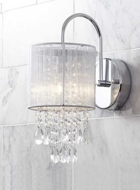 SY现代垂珠水晶壁灯简欧法式轻奢柔光客厅走廊墙房间卧室床头灯