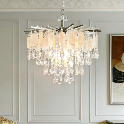 轻奢层云贝壳水晶吸顶吊灯卧室灯