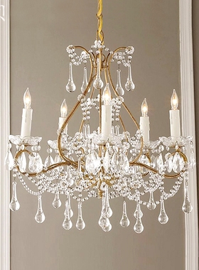 SY浪漫法式桃心水晶吊灯全铜轻奢欧式客厅餐厅灯书房间卧室灯饰