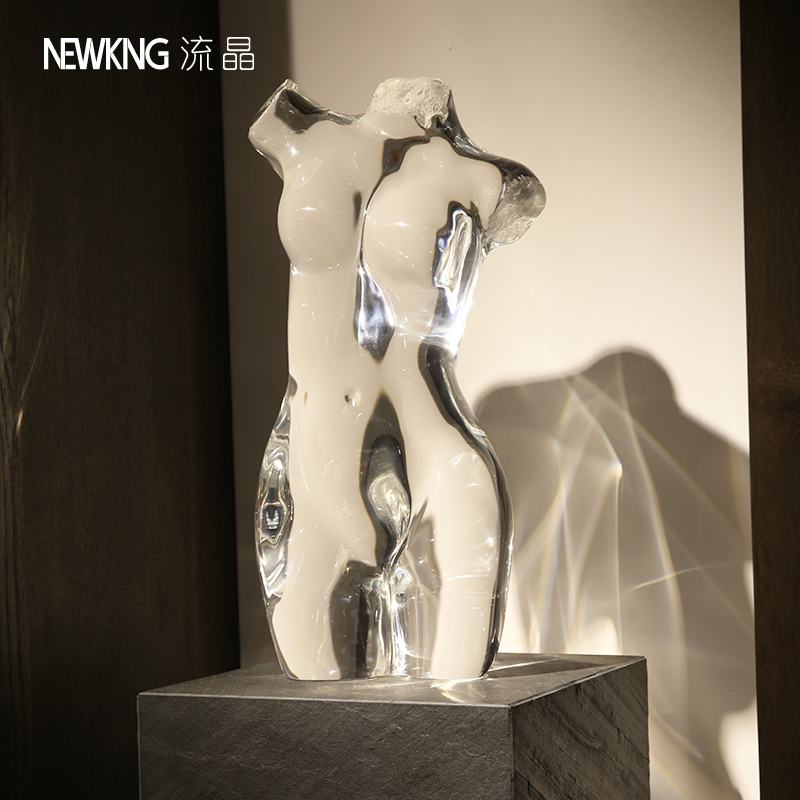 流晶 高品质透明雕塑人体艺术摆件铂晶亚克力售楼处样板间酒店配