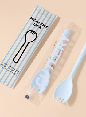 食客工具一次性叉勺加长食品级塑料勺子独立包装蛋糕冰淇淋水果叉