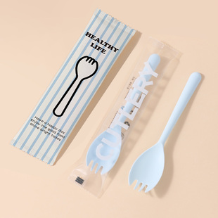 食客工具一次性叉勺加长食品级塑料勺子独立包装蛋糕冰淇淋水果叉