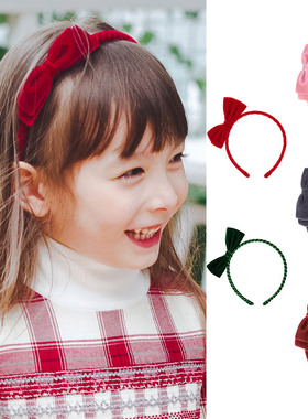 Toulejour女童精品发饰 法国J家丝绒糖果蝴蝶结 手工轻质发箍头箍