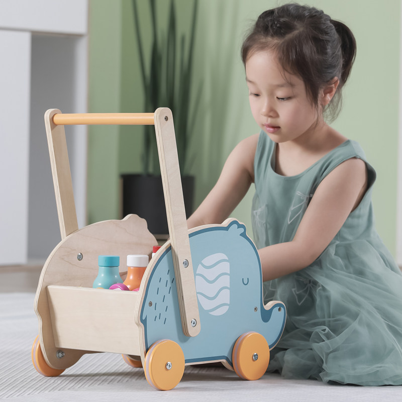 宝宝助步学走路手推车玩具婴儿手推学步儿童购物防侧翻推车PolarB