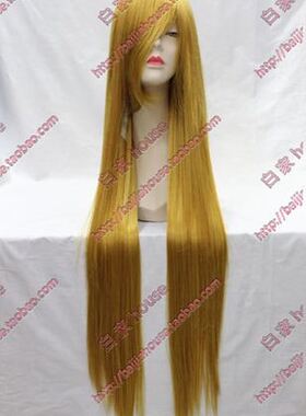 cosplay假发 金黄色1米收脸万用长直发 100CM 高温丝加厚COS动漫