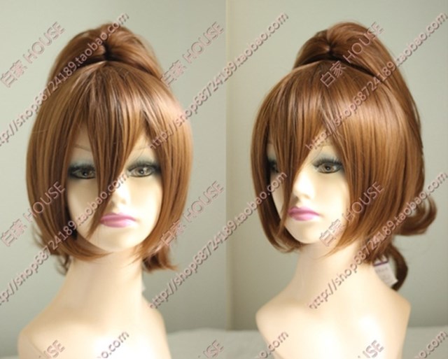 SAWA/最强会长黑神/喜界岛枫夏/木野真/茶色马尾款/cos假发新番