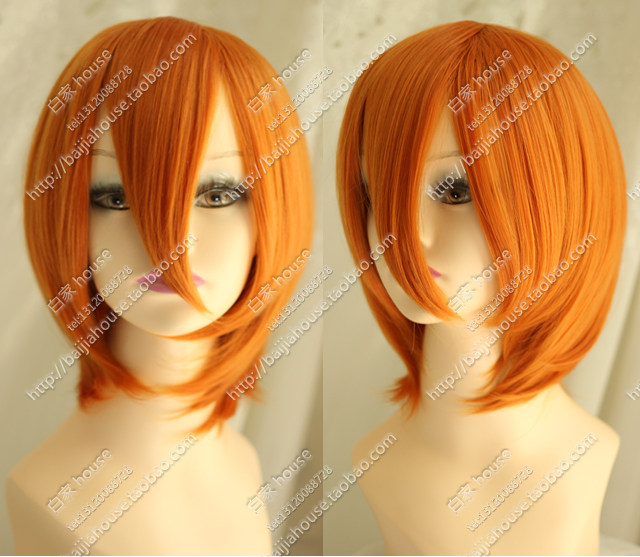 迷糊餐厅 WORKING 伊波真昼橙色收脸短发高温丝 cosplay假发