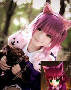 联盟假毛 黑暗之女 安妮/玫瑰紫色/葡萄紫俏丽短发 美少女假发