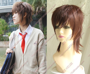 cos假发 薄樱鬼 冲田总司 日历版 棕色发尾加长 收脸 美少年假发