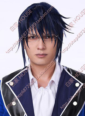 K/宗像礼司/青之王/鬓角加长翻翘款美少年/深蓝色/动漫cos假发