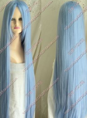 海猫鸣泣之时 瓦尔基莉亚COS假发 冰蓝色1米长直 浅蓝高温丝假发