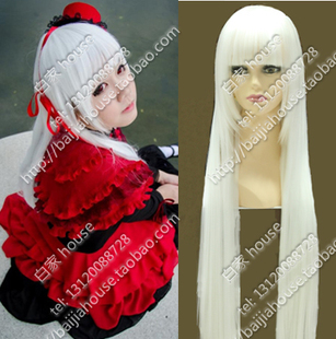 K 栉名安娜 COS假发 元气少女缘结神 巴卫 银白色长直发1米假发