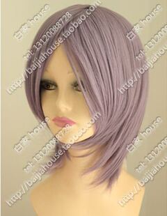 cosplay假发 郁紫色短发 凉宫春日的忧郁 长门有希 大萌神 女仆