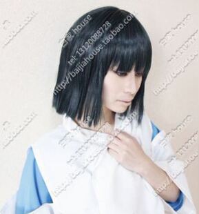 cosplay假发 黑色短发 无头 园原杏里 千与千寻 白龙 棋魂 塔矢亮