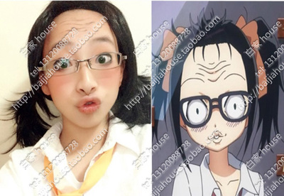 我不受欢迎怎么想都是你们的错/丧女/黑木智子/黑色翻翘cos假发