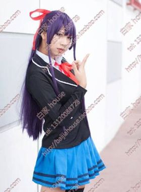 cosplay假发 约会大作战/夜刀神十香/沉紫色 古装假发 高温丝假发