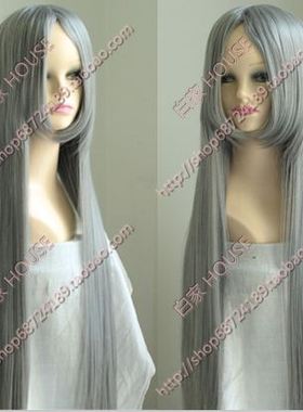 cosplay假发 深灰色1米 100cm长直发 加长加厚刘海 坂上智代