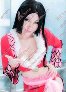 海贼王女帝/棋魂佐为/秋山澪/古装黑色 中分仿真头皮直发cos假发