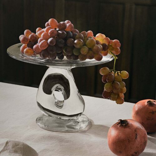 ferm living Damo Glass果盘水果碗工匠手工制作装饰乔迁礼物