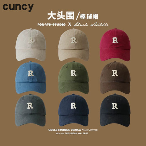 CUNCY帽子女款R标藏蓝色棒球帽大头围显瘦显脸小百搭鸭舌帽男
