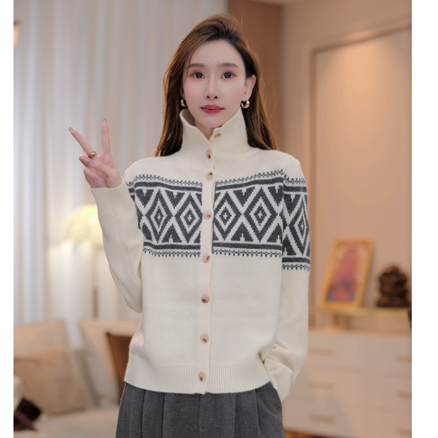 【新款上新】马克华菲冬款加厚费尔岛系列螺纹领口内搭针织jcc