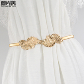 韩版 金属弹力松紧细腰带女时尚 连衣裙束腰裙带优雅简约百搭细腰链